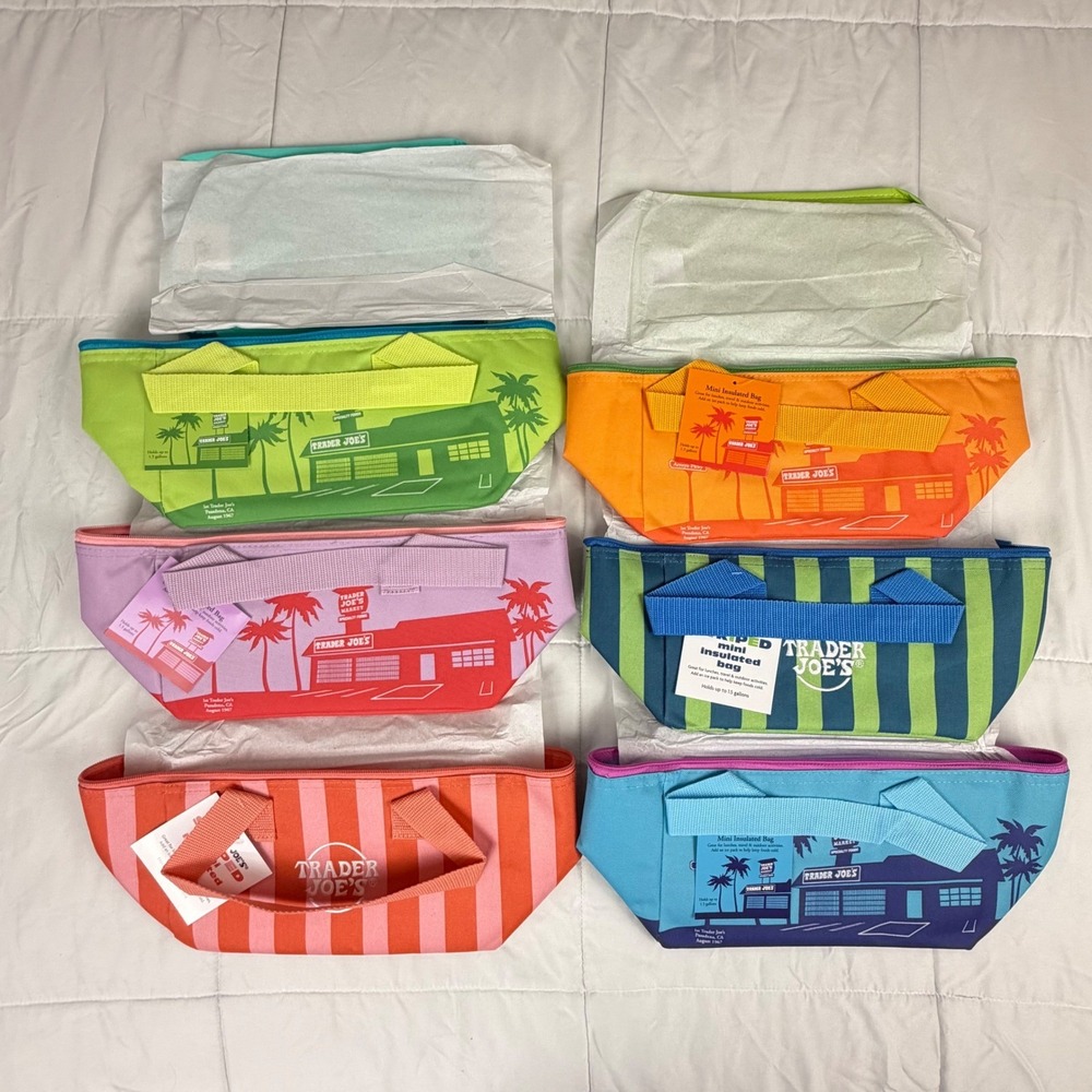 Trader Joes Mini Insulated Tote Bag Summer 2026 Set of 6 Limited Edition NEW